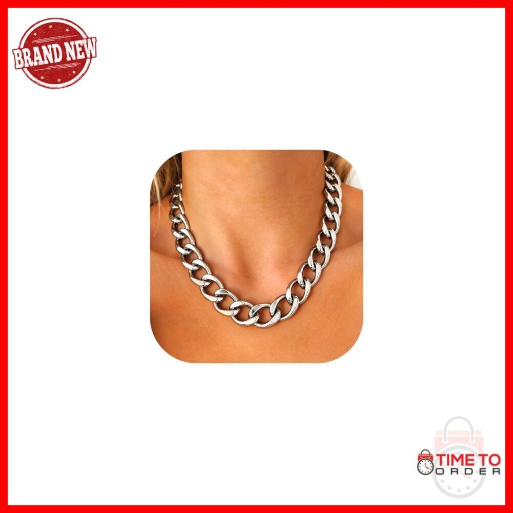 Stainless Steel Chunky Cuban Link Chain Necklace 12mm 16mm 20mm